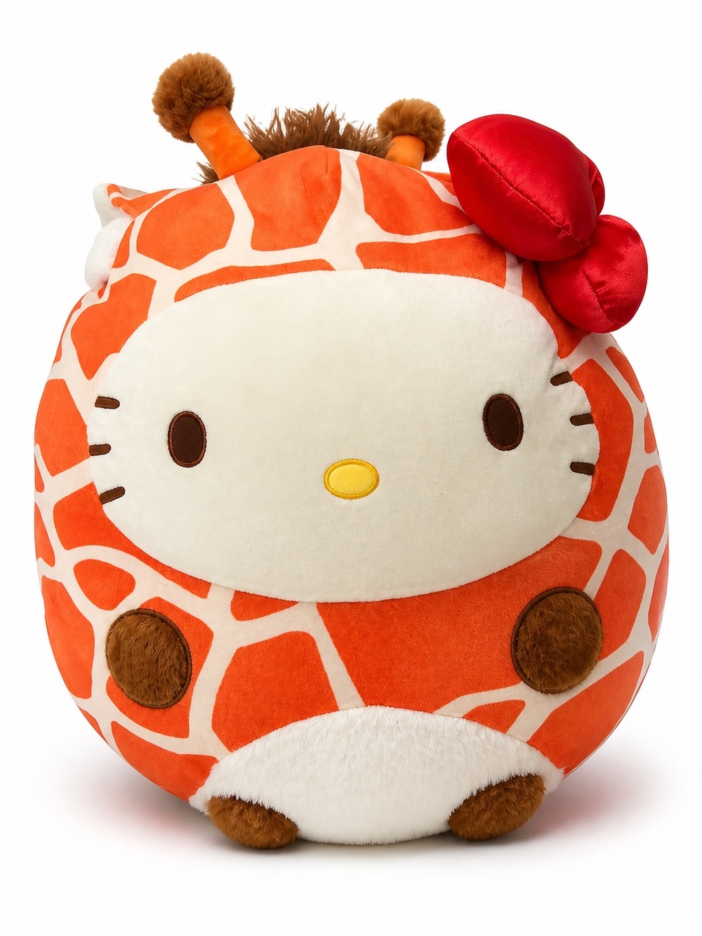 XL Hello Kitty Giraffe Sqishmallow Safari Collection-Orange, White, Red
